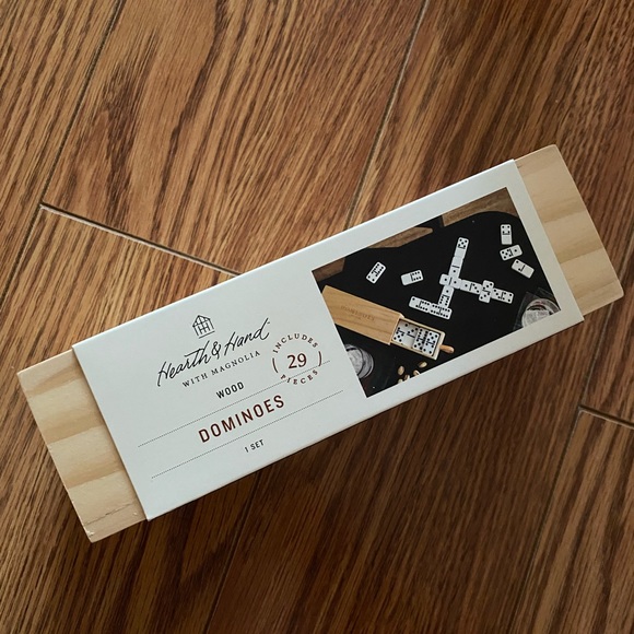 Hearth & Hand with Magnolia Dominoes Game Set 28pc in wooden case NEW - Picture 5 of 5